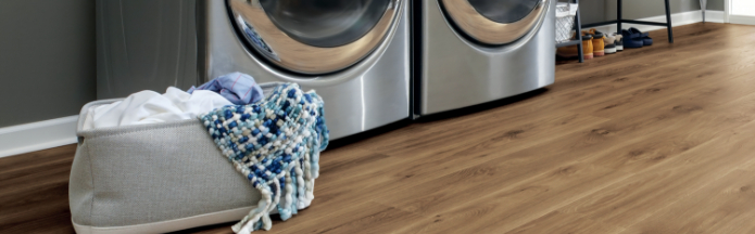 Laminate flooring in laundry room